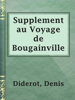 cover image of Supplement au Voyage de Bougainville